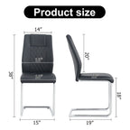 6-piece set of modern dining chairs leather soft cushion seats
