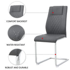6-piece set of modern dining chairs leather soft cushion seats