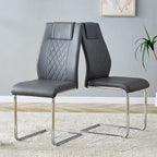 6-piece set of modern dining chairs leather soft cushion seats