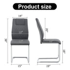 6-piece set of modern dining chairs leather soft cushion seats