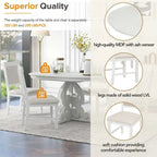 5-Piece Retro Functional Dining Set, 1 Extendable Table with a 16-inch Leaf and 4 Upholstered Chairs for Dining Room and Kitchen