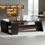 78.7-Inch L-Shaped Executive Desk Computer Desk with File Cabinet