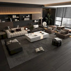 Luminous Chic: White Dual-Drawer Coffee Table with LED Display Top