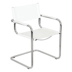 Breuer Chair Company Mart Stam Cantilever Armchair Arm Chair w/ Chrome Frame (Various Bonded Leather Colors)