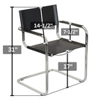 Breuer Chair Company Mart Stam Cantilever Armchair Arm Chair w/ Chrome Frame (Various Bonded Leather Colors)