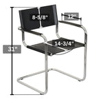 Breuer Chair Company Mart Stam Cantilever Armchair Arm Chair w/ Chrome Frame (Various Bonded Leather Colors)