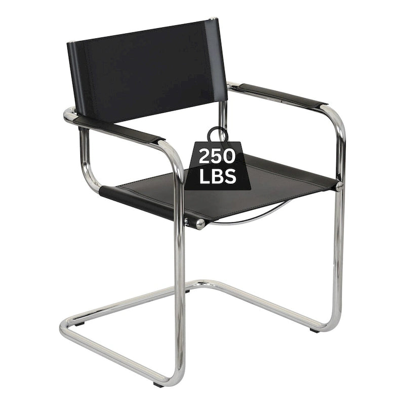 Breuer Chair Company Mart Stam Cantilever Armchair Arm Chair w/ Chrome Frame (Various Bonded Leather Colors)