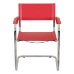 Breuer Chair Company Mart Stam Cantilever Armchair Arm Chair w/ Chrome Frame (Various Bonded Leather Colors)