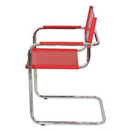 Breuer Chair Company Mart Stam Cantilever Armchair Arm Chair w/ Chrome Frame (Various Bonded Leather Colors)