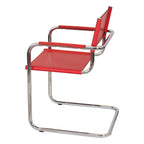 Breuer Chair Company Mart Stam Cantilever Armchair Arm Chair w/ Chrome Frame (Various Bonded Leather Colors)
