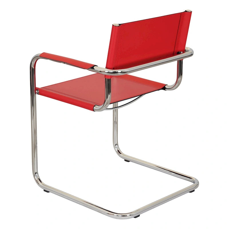 Breuer Chair Company Mart Stam Cantilever Armchair Arm Chair w/ Chrome Frame (Various Bonded Leather Colors)