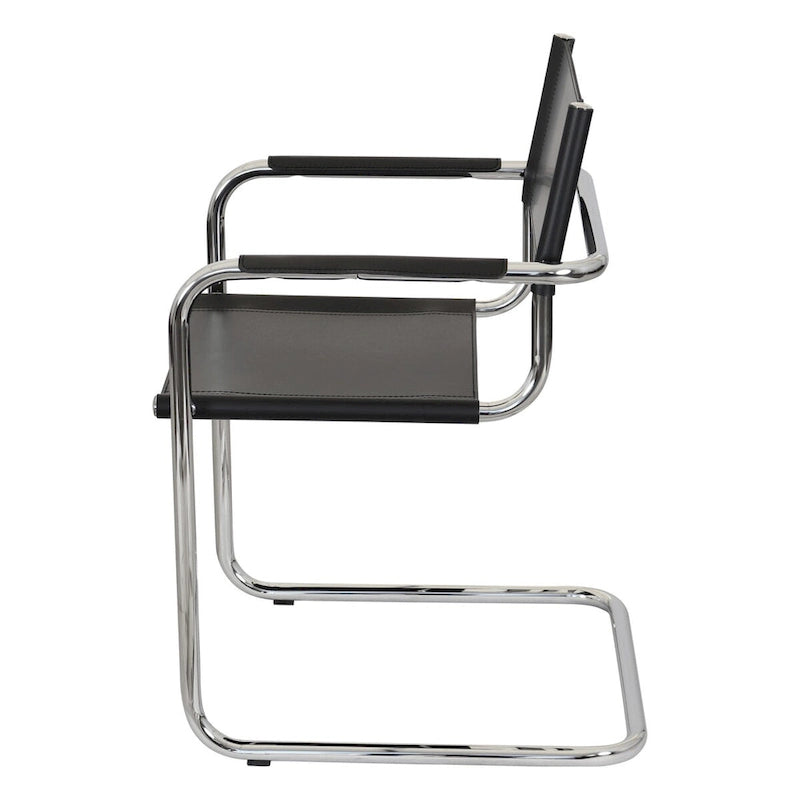Breuer Chair Company Mart Stam Cantilever Armchair Arm Chair w/ Chrome Frame (Various Bonded Leather Colors)