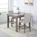 Morden Fort Farmhouse Style 3-piece Square Bar Table Set, 2 Upholstered Counter Stools with Bar Table Dining Set