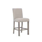 Morden Fort Farmhouse Style 3-piece Square Bar Table Set, 2 Upholstered Counter Stools with Bar Table Dining Set