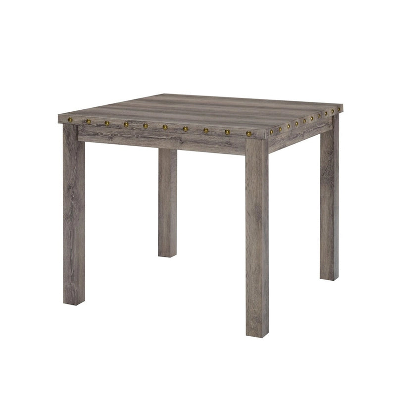Morden Fort Farmhouse Style 3-piece Square Bar Table Set, 2 Upholstered Counter Stools with Bar Table Dining Set