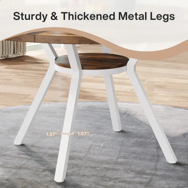47 Inches Modern Round Dining Table for 4 - 47.2D x 47.2W x 29.9H