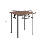3-Piece Kitchen Dining Room Table Set Retro Brown Chair Suitable for Living Room, Kitchen