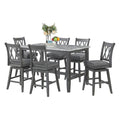 Hudson Marble 7pc Counter Height Set