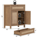 SICOTAS Farmhouse Sideboard Buffet Cabinet Set of 2 with Drawer - N/A