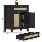 SICOTAS Farmhouse Sideboard Buffet Cabinet Set of 2 with Drawer - N/A