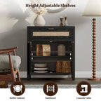 SICOTAS Farmhouse Sideboard Buffet Cabinet Set of 2 with Drawer - N/A