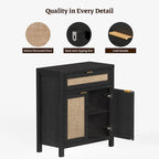 SICOTAS Farmhouse Sideboard Buffet Cabinet Set of 2 with Drawer - N/A