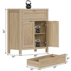 SICOTAS Farmhouse Sideboard Buffet Cabinet Set of 2 with Drawer - N/A