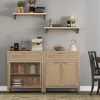 SICOTAS Farmhouse Sideboard Buffet Cabinet Set of 2 with Drawer - N/A