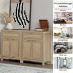 SICOTAS Farmhouse Sideboard Buffet Cabinet Set of 2 with Drawer - N/A