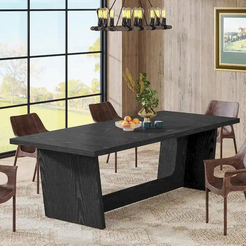 70.87 Large Farmhouse Dining Room Table for 6-8 People, Brown