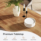 70.87 Large Farmhouse Dining Room Table for 6-8 People, Brown