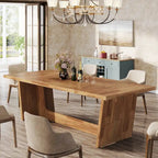 70.87 Large Farmhouse Dining Room Table for 6-8 People, Brown