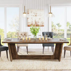 70.87 Large Farmhouse Dining Room Table for 6-8 People, Brown