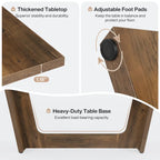 70.87 Large Farmhouse Dining Room Table for 6-8 People, Brown