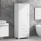 Freestanding Tall Bathroom Storage Cabinet with Door, 2 Drawers and Adjustable Shelf