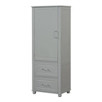 Freestanding Tall Bathroom Storage Cabinet with Door, 2 Drawers and Adjustable Shelf