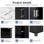 Freestanding Tall Bathroom Storage Cabinet with Door, 2 Drawers and Adjustable Shelf