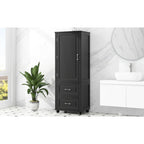 Freestanding Tall Bathroom Storage Cabinet with Door, 2 Drawers and Adjustable Shelf