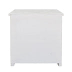 Rustic Hollow-Carved Wood Storage Cabinet with 1 Drawer and 2 Doors, Antique White, 31 H - 27.6 x 13.8 x 31