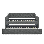 Twin Size Upholstered Tufted Sofa Bed Daybed with Twin Size Trundle