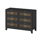 4-Piece Bedroom Set: Farmhouse Platform Bed, Nightstand, and Dresser with Metal Handles