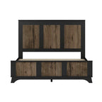 4-Piece Bedroom Set: Farmhouse Platform Bed, Nightstand, and Dresser with Metal Handles
