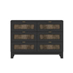 4-Piece Bedroom Set: Farmhouse Platform Bed, Nightstand, and Dresser with Metal Handles