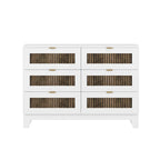 4-Piece Bedroom Set: Farmhouse Platform Bed, Nightstand, and Dresser with Metal Handles