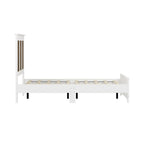 4-Piece Bedroom Set: Farmhouse Platform Bed, Nightstand, and Dresser with Metal Handles