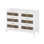 4-Piece Bedroom Set: Farmhouse Platform Bed, Nightstand, and Dresser with Metal Handles