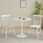 Round Dining table Modern kitchen table 31.5-inch tulip design with pedestal, medieval casual table seating 2 to 4 people