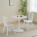 Round Dining table Modern kitchen table 31.5-inch tulip design with pedestal, medieval casual table seating 2 to 4 people
