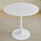 Round Dining table Modern kitchen table 31.5-inch tulip design with pedestal, medieval casual table seating 2 to 4 people