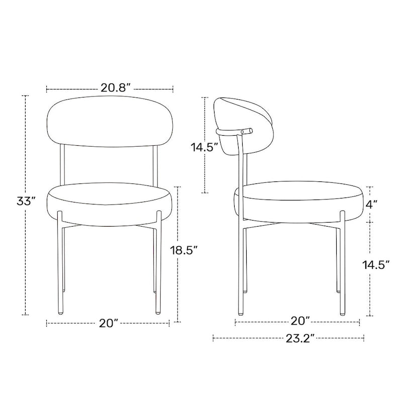 Sherpa Fabric Dining Chairs - Curved Back - Iron Frame - Set of 6 - 250lb Each
